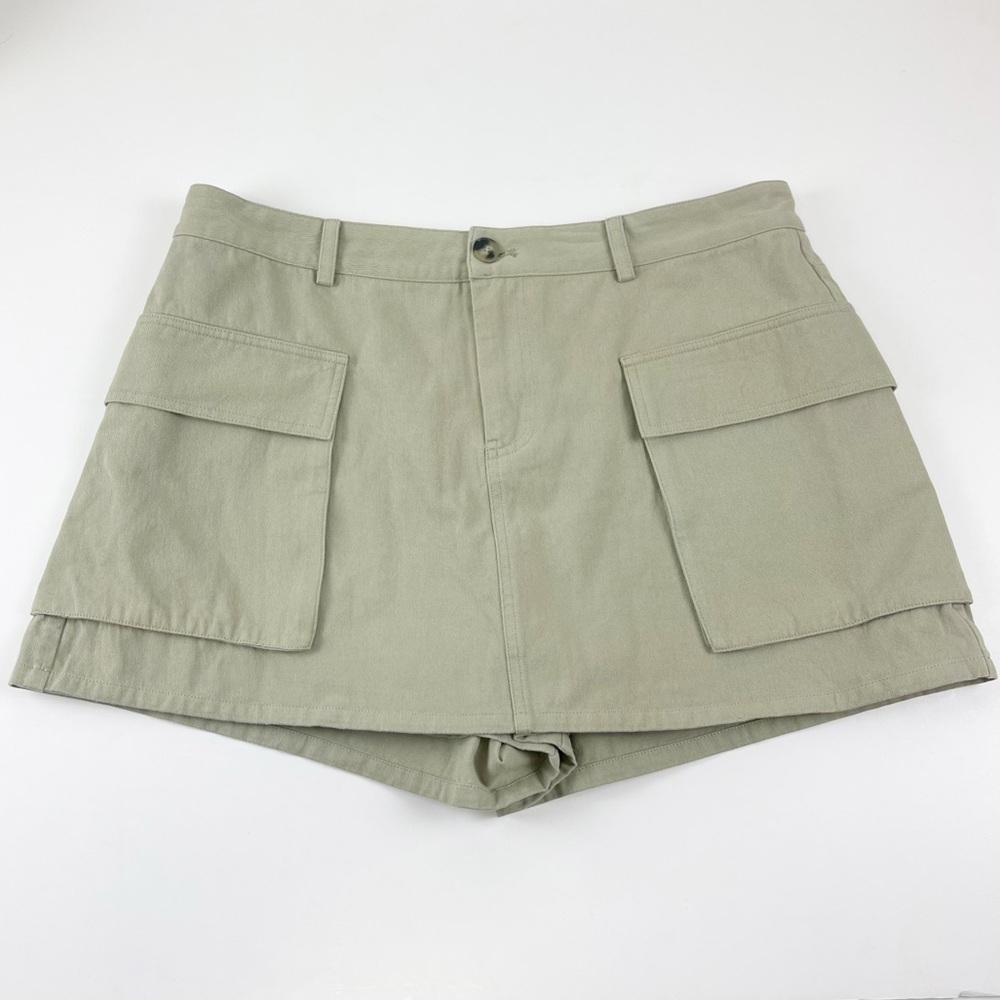 Elodie Skort Womens Size XL Olive Green Khaki Skirt Shorts Cotton NWT